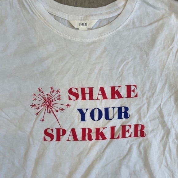 1901 Shake your Sparkler White Graphic Tee - Picture 2 of 3